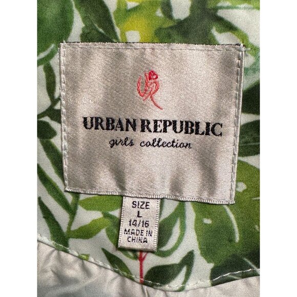 Urban Republic Girls Collection Waterproof Hooded Jacket W/ Tropical Lemon Print - Picture 4 of 14